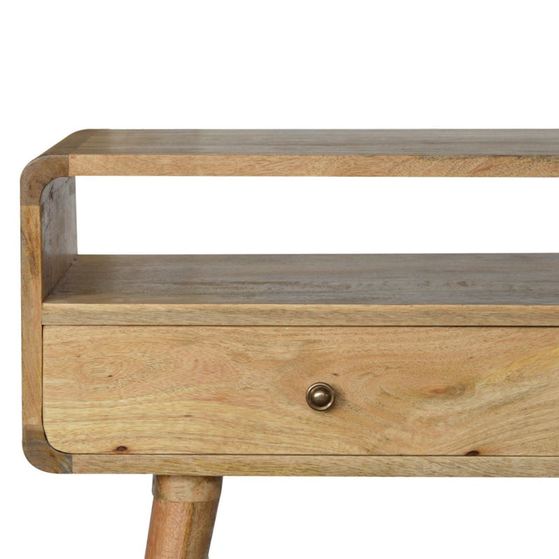 Curved Oak-ish Console Table Artisan