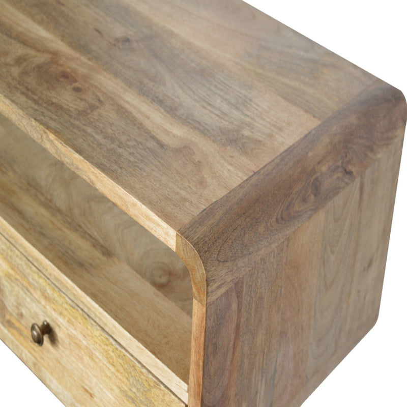 Curved Oak-ish Console Table Artisan