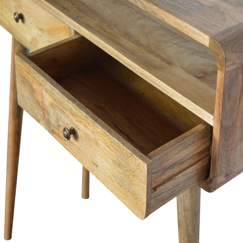Curved Oak-ish Console Table Artisan
