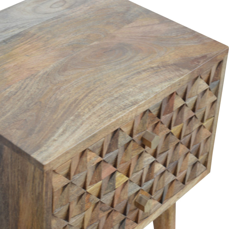 Diamond Carve 2 Drawer Nightstand