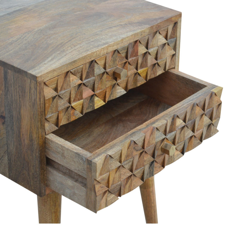 Diamond Carve 2 Drawer Nightstand