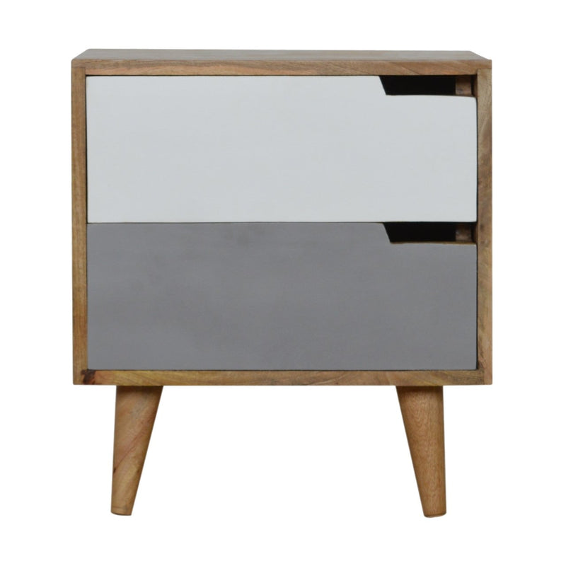 Grey Painted Cut-out Nightstand