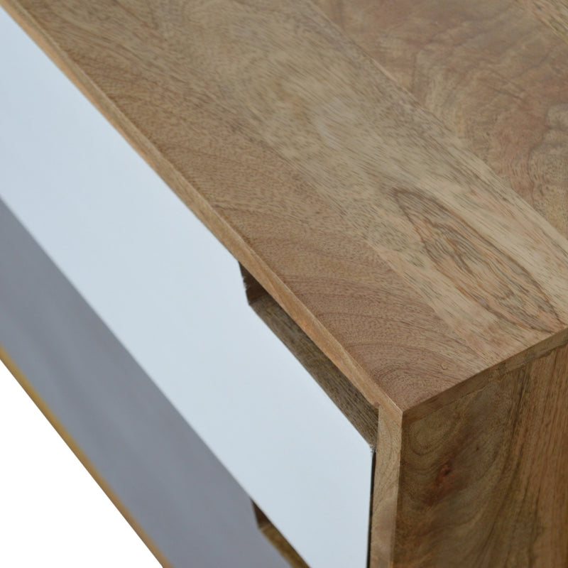 Grey Painted Cut-out Nightstand