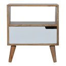 Open Slot White Painted Nightstand