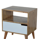 Open Slot White Painted Nightstand