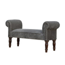 Grey Velvet Bench