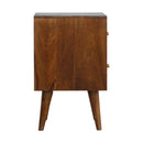 Chestnut Cube Carved nightstand Artisan