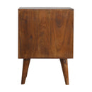 Chestnut Cube Carved nightstand Artisan