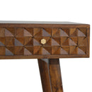 Chestnut Diamond Carve Console Table