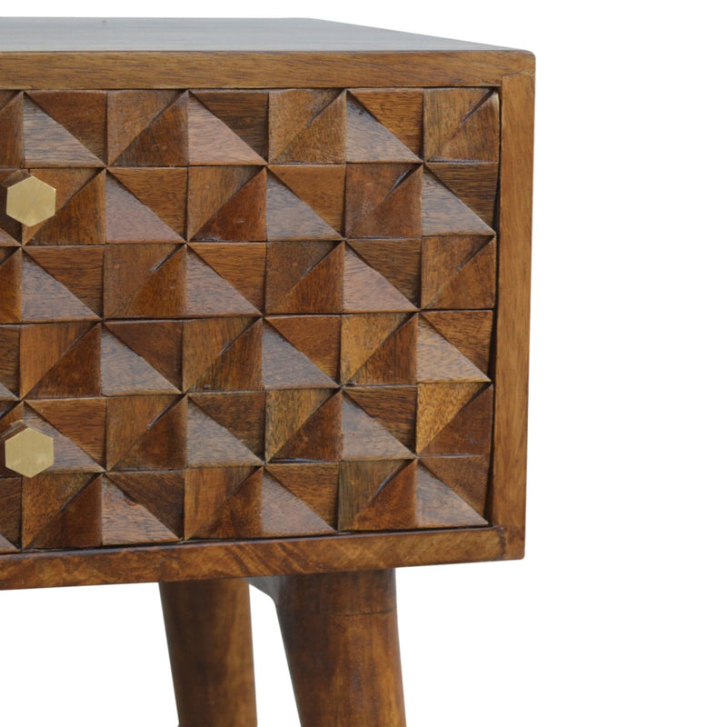 Diamond Carved Chestnut Nightstand