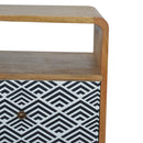 Mono Print Nightstand with Open Slot