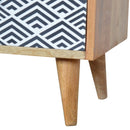 Mono Print Nightstand with Open Slot