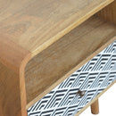 Mono Print Nightstand with Open Slot