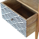 Mono Print Nightstand with Open Slot