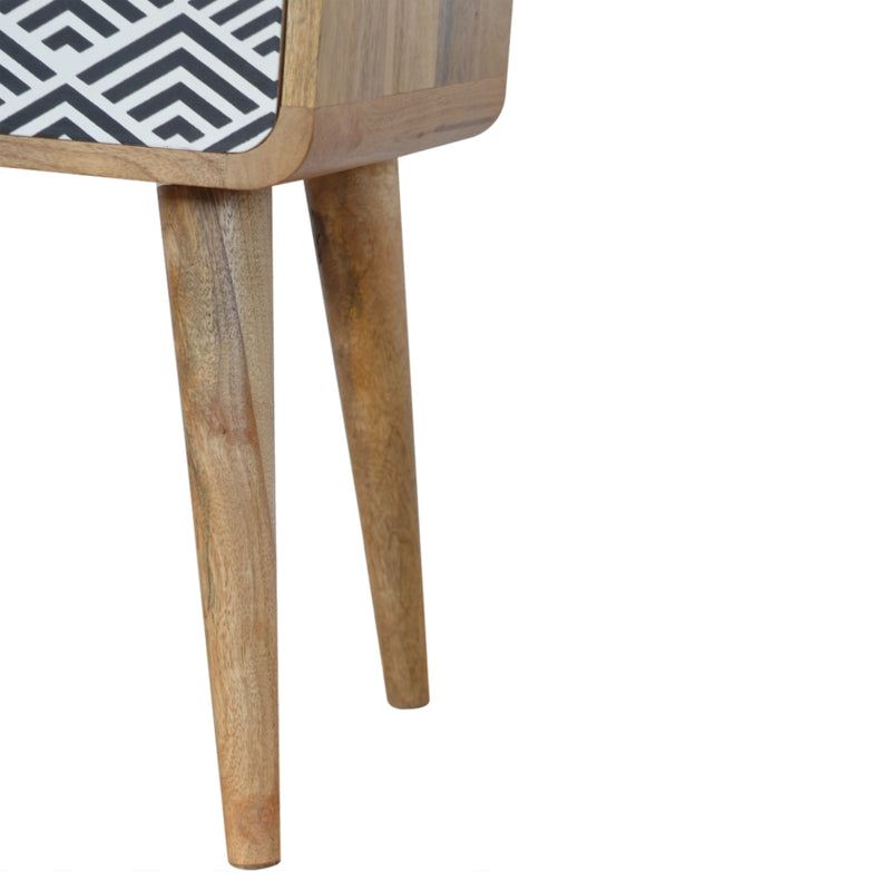 Monochrome Print Nightstand