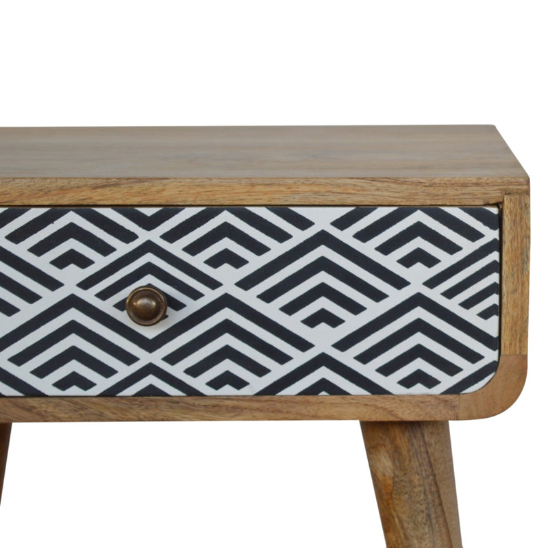 Monochrome Print Nightstand