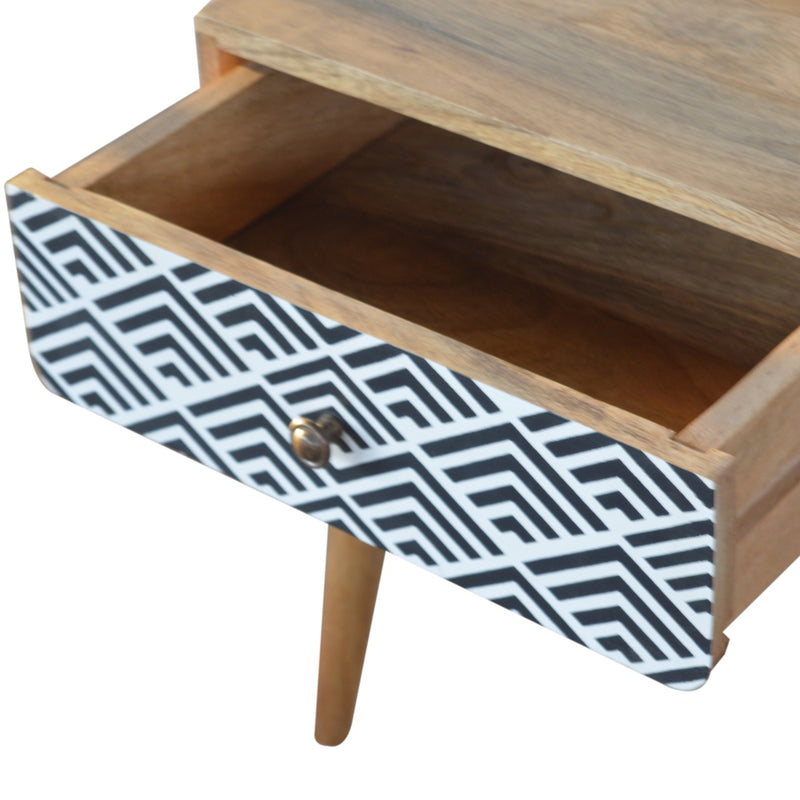 Monochrome Print Nightstand