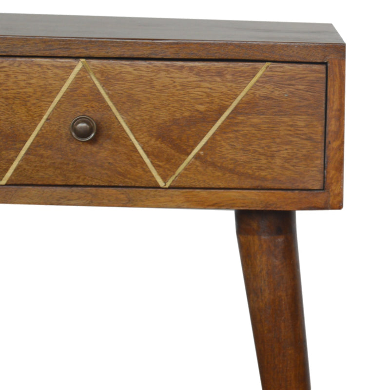 Geometric Brass Inlay Nightstand