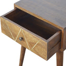 Geometric Brass Inlay Nightstand
