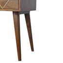 Geometric Brass Inlay Nightstand