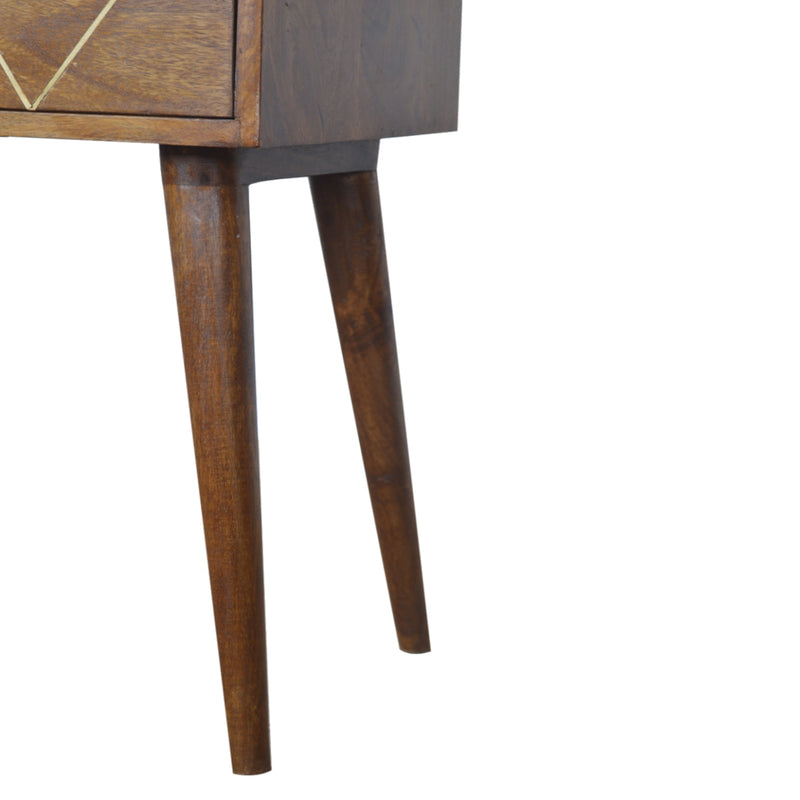 Geometric Brass Inlay Nightstand