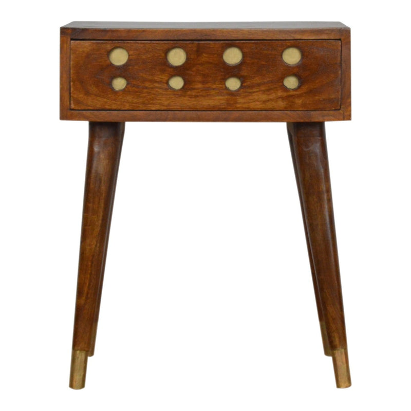 Chestnut Brass Cut out Nightstand