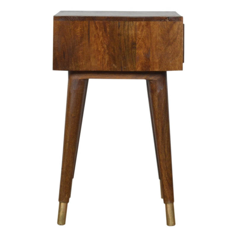 Chestnut Brass Cut out Nightstand