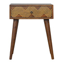 Brass Inlay Chevron Nightstand