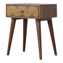 Brass Inlay Chevron Nightstand