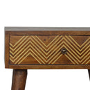 Brass Inlay Chevron Nightstand
