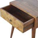 Brass Inlay Chevron Nightstand