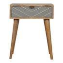 Sleek Cement Brass Inlay Nightstand