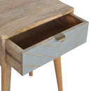 Sleek Cement Brass Inlay Nightstand