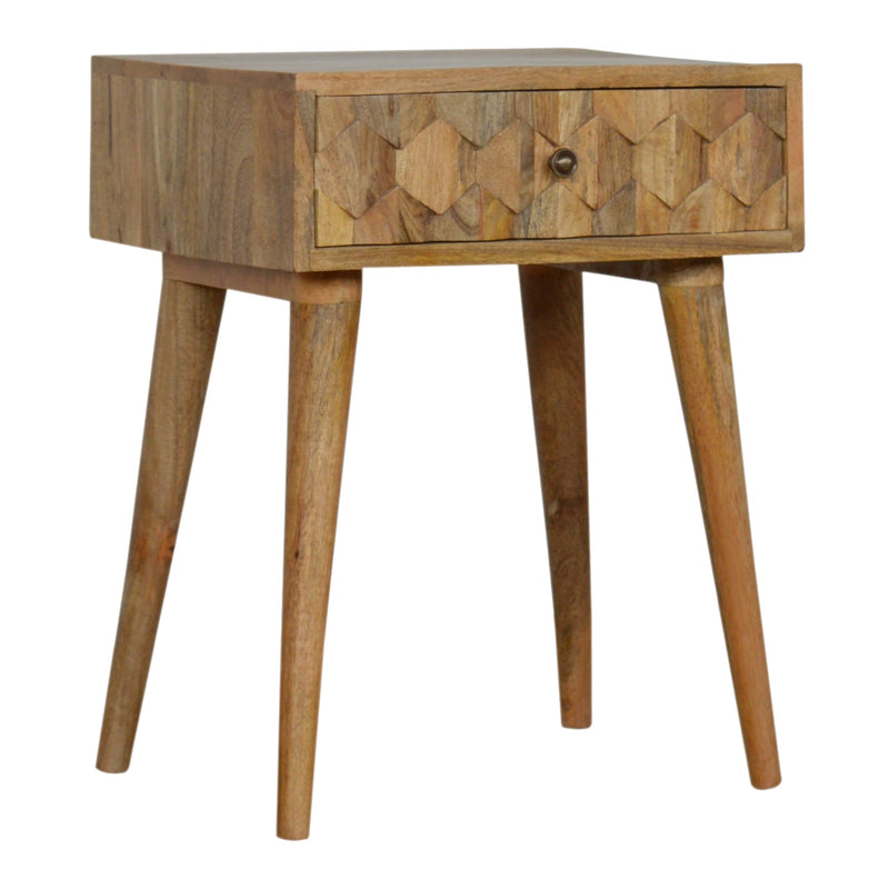 Pineapple Carved Oak-ish Nightstand