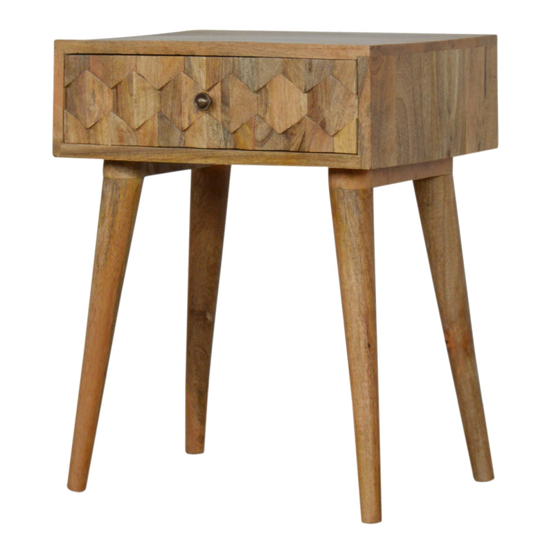 Pineapple Carved Oak-ish Nightstand