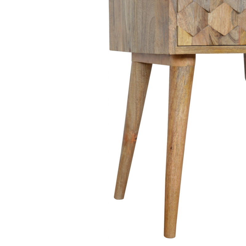 Pineapple Carved Oak-ish Nightstand