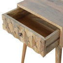 Pineapple Carved Oak-ish Nightstand