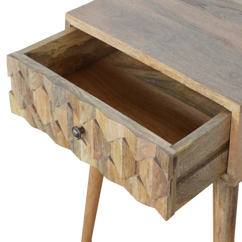 Pineapple Carved Oak-ish Nightstand