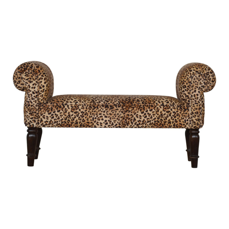 Leopard Print Velvet Bench Artisan