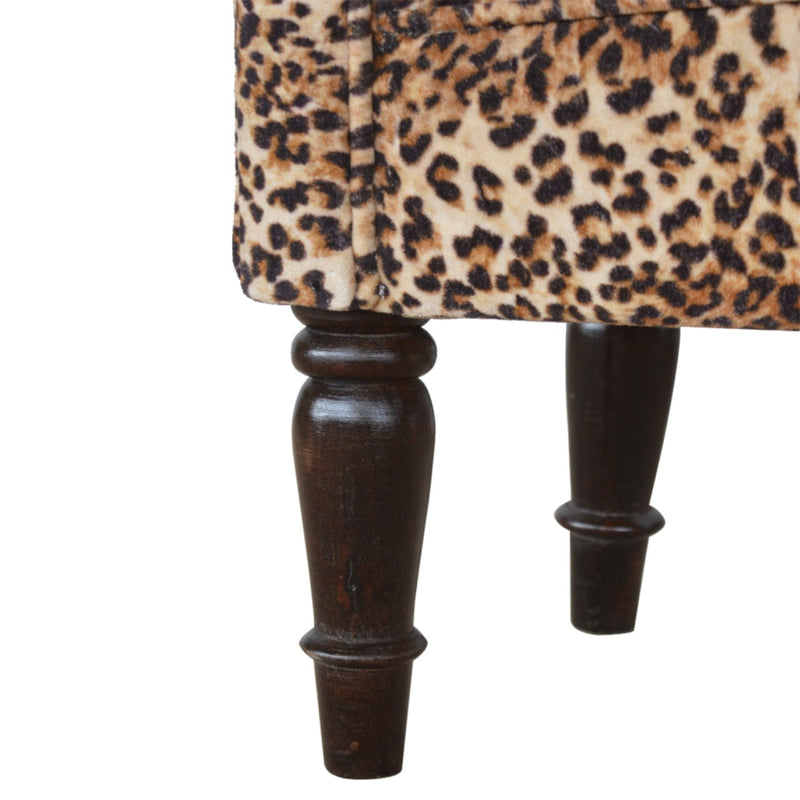 Leopard Print Velvet Bench Artisan