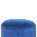 Royal Blue Velvet Nordic Footstool