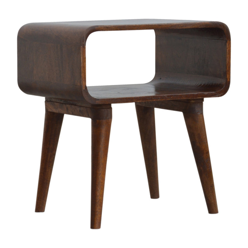 Curved Open Chestnut Nightstand