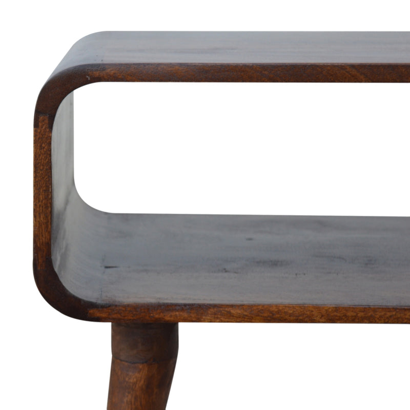 Curved Open Chestnut Nightstand