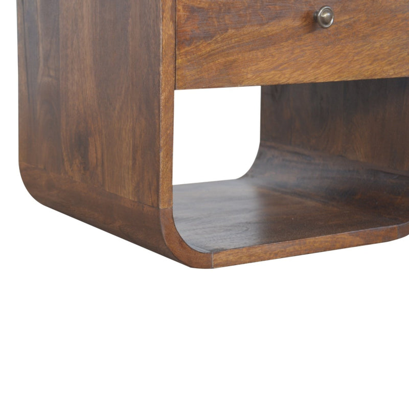 Chestnut Curved Edge nightstand Artisan