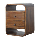 Chestnut Curve 2 Drawer nightstand Artisan