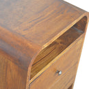 Chestnut Curve 2 Drawer nightstand Artisan