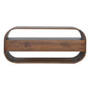 Chestnut Curved Edge Media Unit with 2 Drawers Artisan