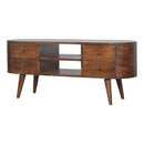 Chestnut 4-Drawers Rounded TV Stand Artisan