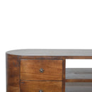 Chestnut 4-Drawers Rounded TV Stand Artisan