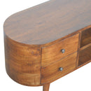 Chestnut 4-Drawers Rounded TV Stand Artisan
